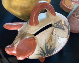 Tonala Pueblo Pottery Piggy Bank by Munoz