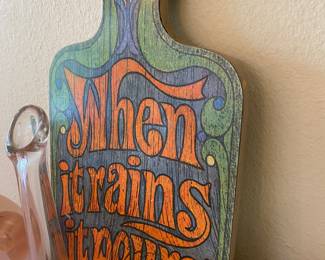 1970's Morton Salt "When It Rains It Pours" Cutting Board 