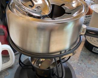 Stainless Steel Fondue Pot with Warming Stand