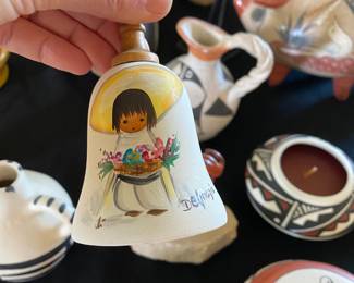 Hand Painted Sandstone Creations  Bell Signed by De Grazia