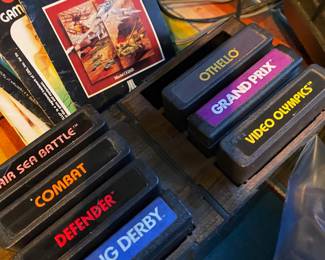 Atari Games - Fishing Derby, Defender, Combat Fair Sea Battle, Othello, Grand Prix, Video Olympics