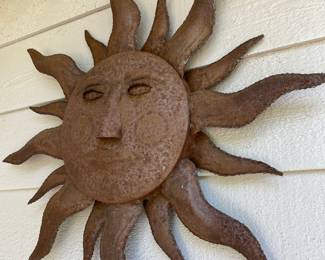 Rustic Metal Wall Mount Sun Decor