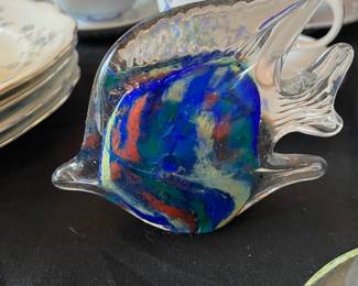 Blown Glass Angelfish Paperweight
