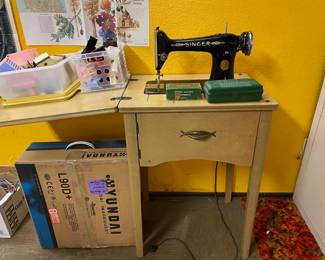 Singer Sewing Machine and Table
