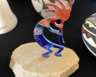 Kokopelli Enamel Metal Art Figurine
