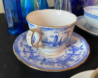 Royal Stafford Blue Windmill Teacup & Saucer