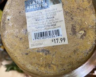Brown Terra Cotta Vase - Made in Mexico