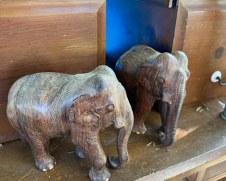 vintage wooden elephant figurines