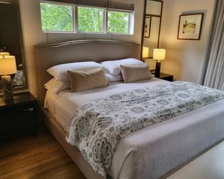King size bed with Pottery Barn Linens