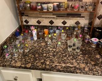 Large Collection of Shot Glasses.