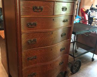 oak bow front dresser