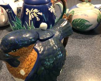 collection of tea pots