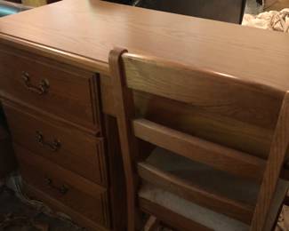 oak desk and chair