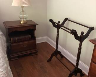 nightstand and quilt rack