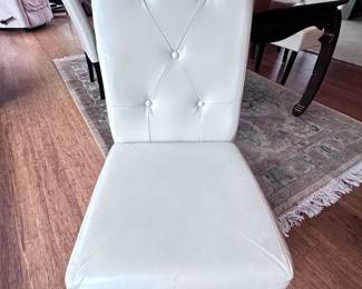 Cream vinyl dining chair (5) - some scratches on vinyl on some chairs