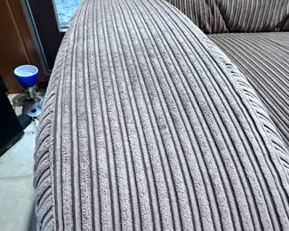 Tan corduroy sofa in great shape. Has matching chair. Non-smoking home. 