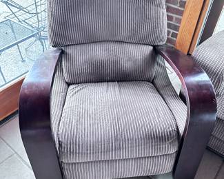 Tan corduroy/wood chair in great shape. Has matching sofa. Non-smoking home. 