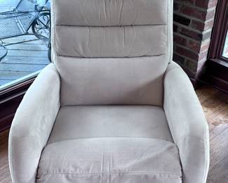 Cream, narrow LaZBoy recliner. Non-smoking home