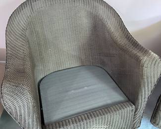 Two rattan rockers. Although the following photos photographed to look different colors, all match. Non-smoking home.
