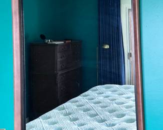 Large, wooden framed mirror