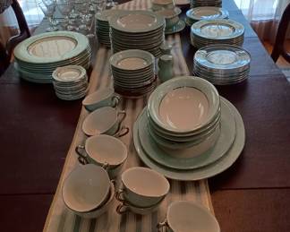 complete china set with many extra pieces