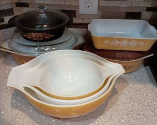 assorted vintage Pyrex
