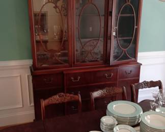 great china cabinet with hidden secretary shelving