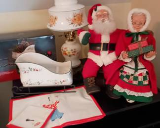 Lenox sleigh and Santa and Mrs. Claus