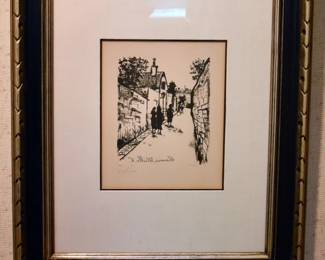 Maurice Utrillo black and white lithograph