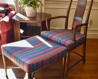 Henredon chair and ottoman with matching upholstery