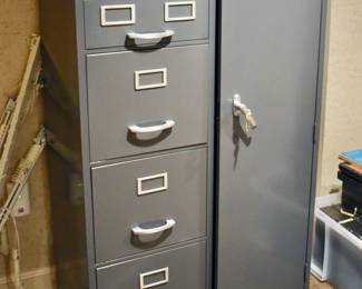 Cole industrial metal file cabinet with built in safe