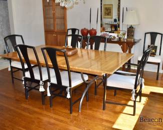 Wood and iron dining table