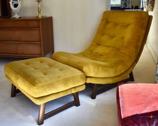 Selig upholstered chair and ottoman