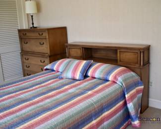 Century full bed and headboard with storage