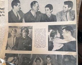 Vintage newspapers from important events in history: JFK + RFK assassinations, man walks on moon, Nixon's resignation
