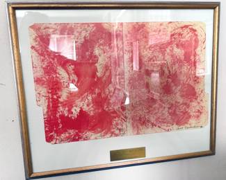 William S. Burroughs “Christ Ascending/Descending”, signed + dated 12/126/1987, paint on manila folder