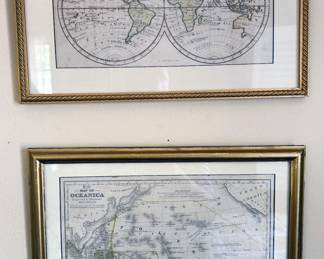 Assorted abstracts, still lifes, people portraits + scenes, photography, vintage map  reproductions