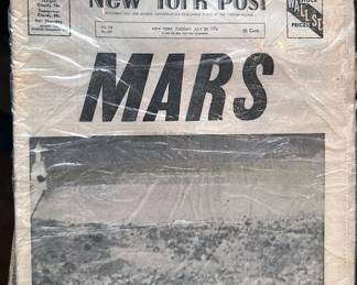 Vintage newspapers from important events in history: JFK + RFK assassinations, man walks on moon, Nixon's resignation
