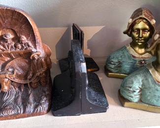 Various unique bookends