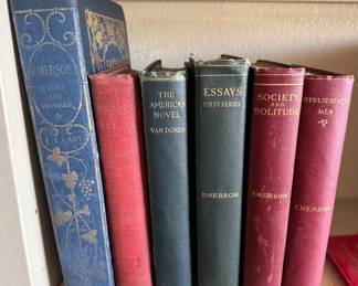 Assorted books: novels, art, history, antiques; authors including Rudyard Kipling, Gore Vidal, Ernest Hemmingway