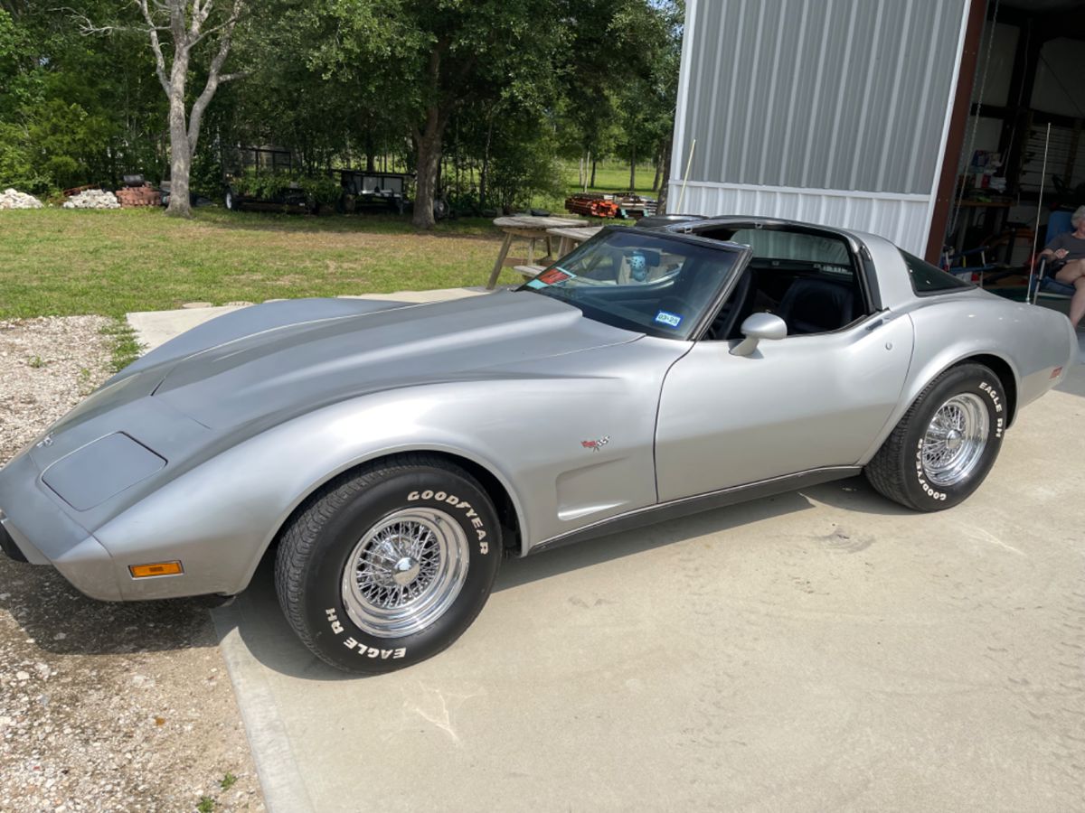 1979 Corvette in an ice blue color