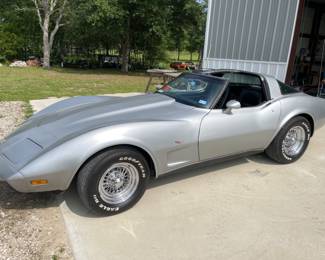 1979 Corvette in an ice blue color
