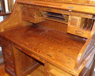 Nice tiger oak (quarter sawn) roll top desk