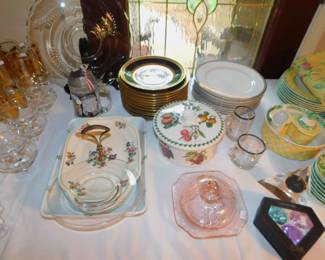 ROYAL DOULTON, LIMOGES , PORT MEIRON AND VARIOUS GLASSWARE