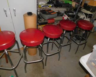 RARE 1940's BAR STOOLS SET OF 5 BEAUTIFUL CONDITION