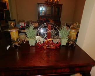 AMBER GLASS LAMPS AND LEADED GLASS ART