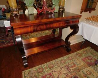 Antique Empire Revival Petticoat Console Table.