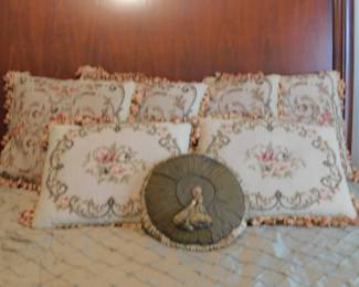 ANTIQUE FRENCH TAPESTRY PILLOWS