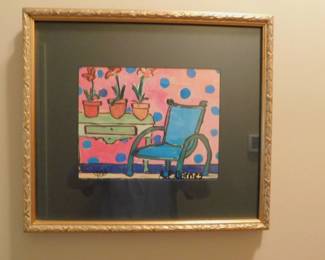 A. E. BARNES FOLK ART LITHOGRAPH