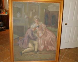 LARGE FRENCH OIL PAINTING ON LINEN